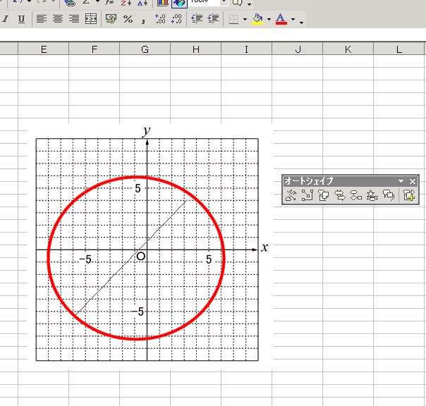 オートシェイプで 中2数学の1次関数のグラフを表示 Wordで数学問題プリントを作ろう